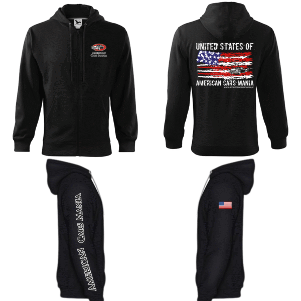 American Cars Mania 2025 - Bluza Męska z Zamkiem